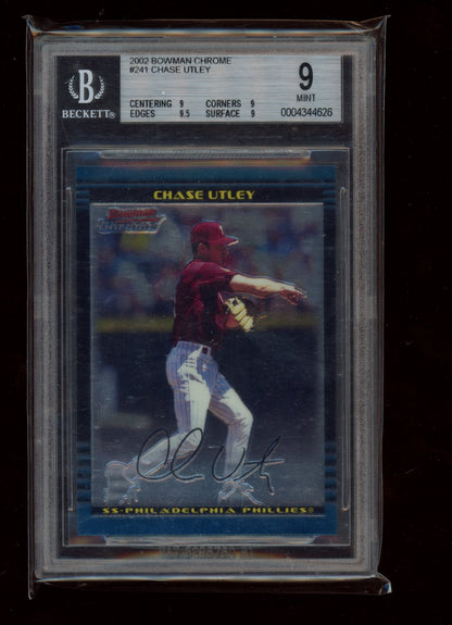 2002 Bowman Chrome #241 Chase Utley BGS 9.0