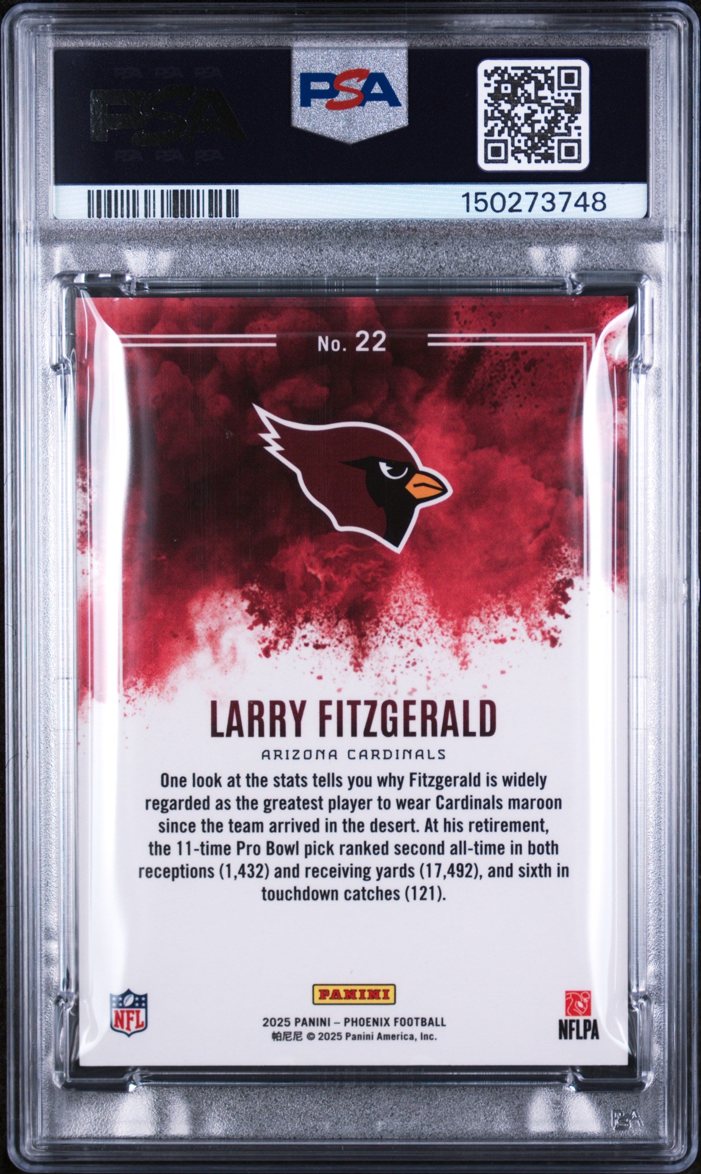 2025 Panini Phoenix Color Blast #22 Larry Fitzgerald PSA 10
