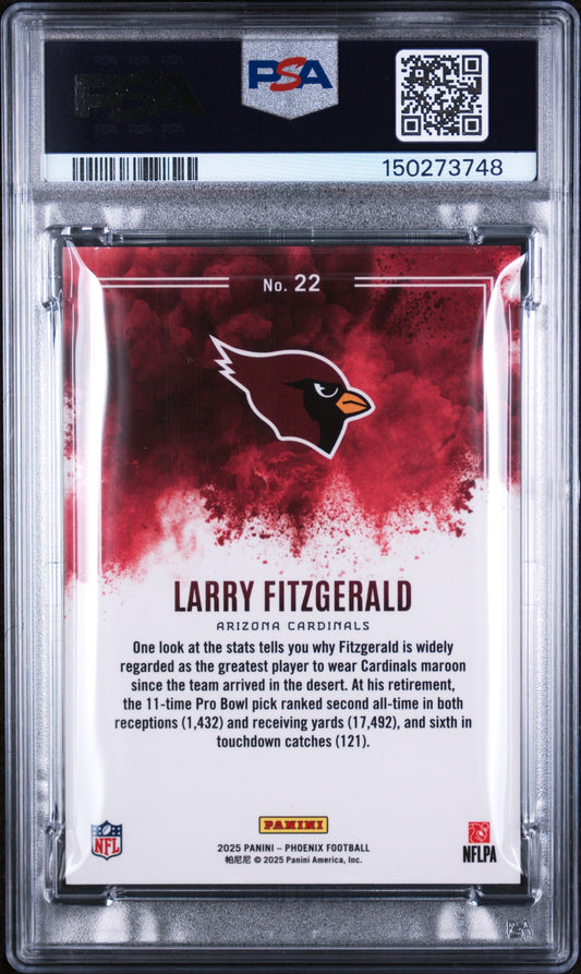 2025 Panini Phoenix Color Blast #22 Larry Fitzgerald PSA 10