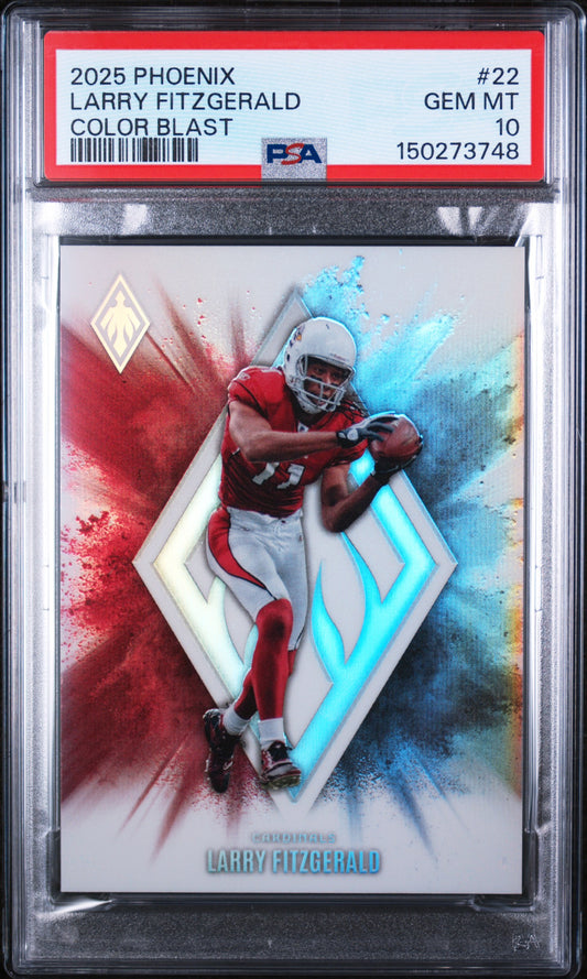 2025 Panini Phoenix Color Blast #22 Larry Fitzgerald PSA 10