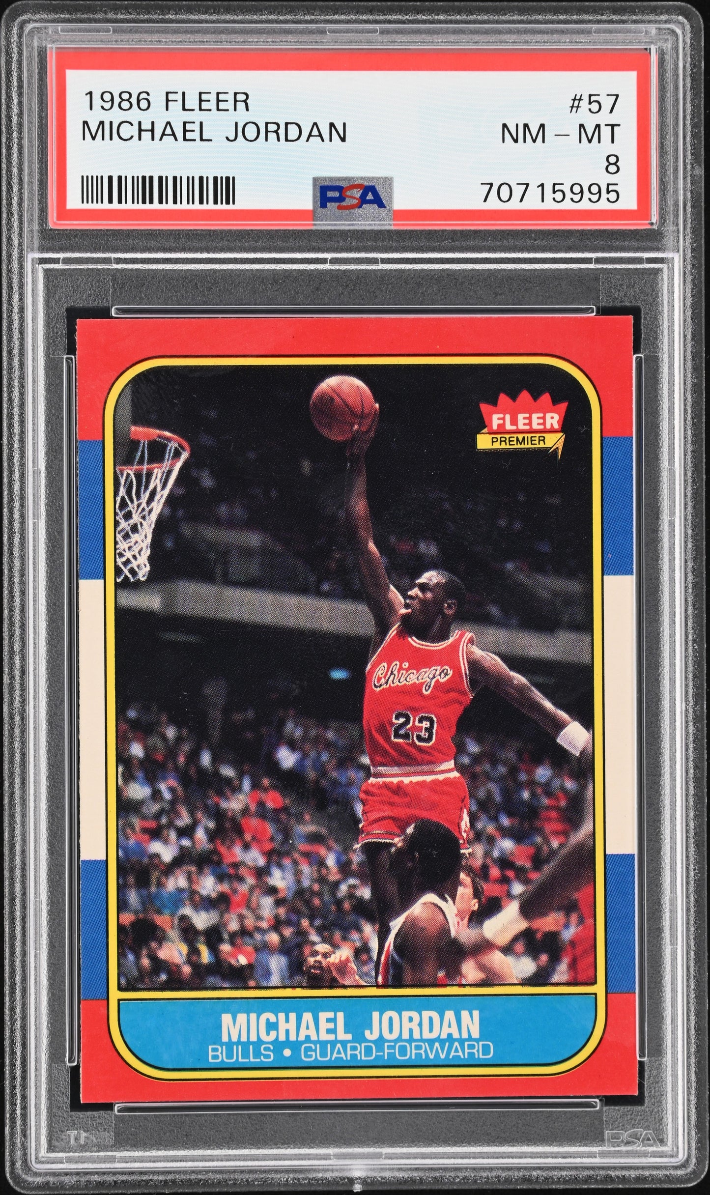 1986 Fleer #57 Michael Jordan PSA 8