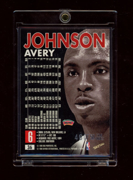 1997-98 SkyBox Premium #38 SR Avery Johnson Star Rubies #/50
