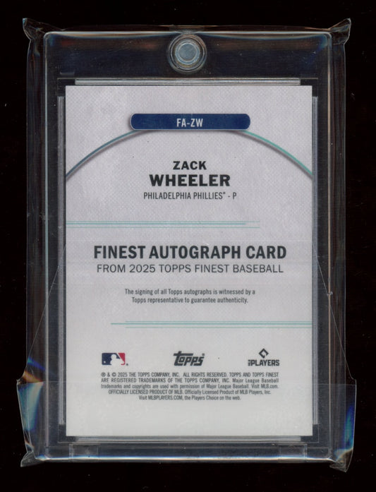 2025 Finest #FA-ZW Zack Wheeler Finest Autographs Red Refractors #/5