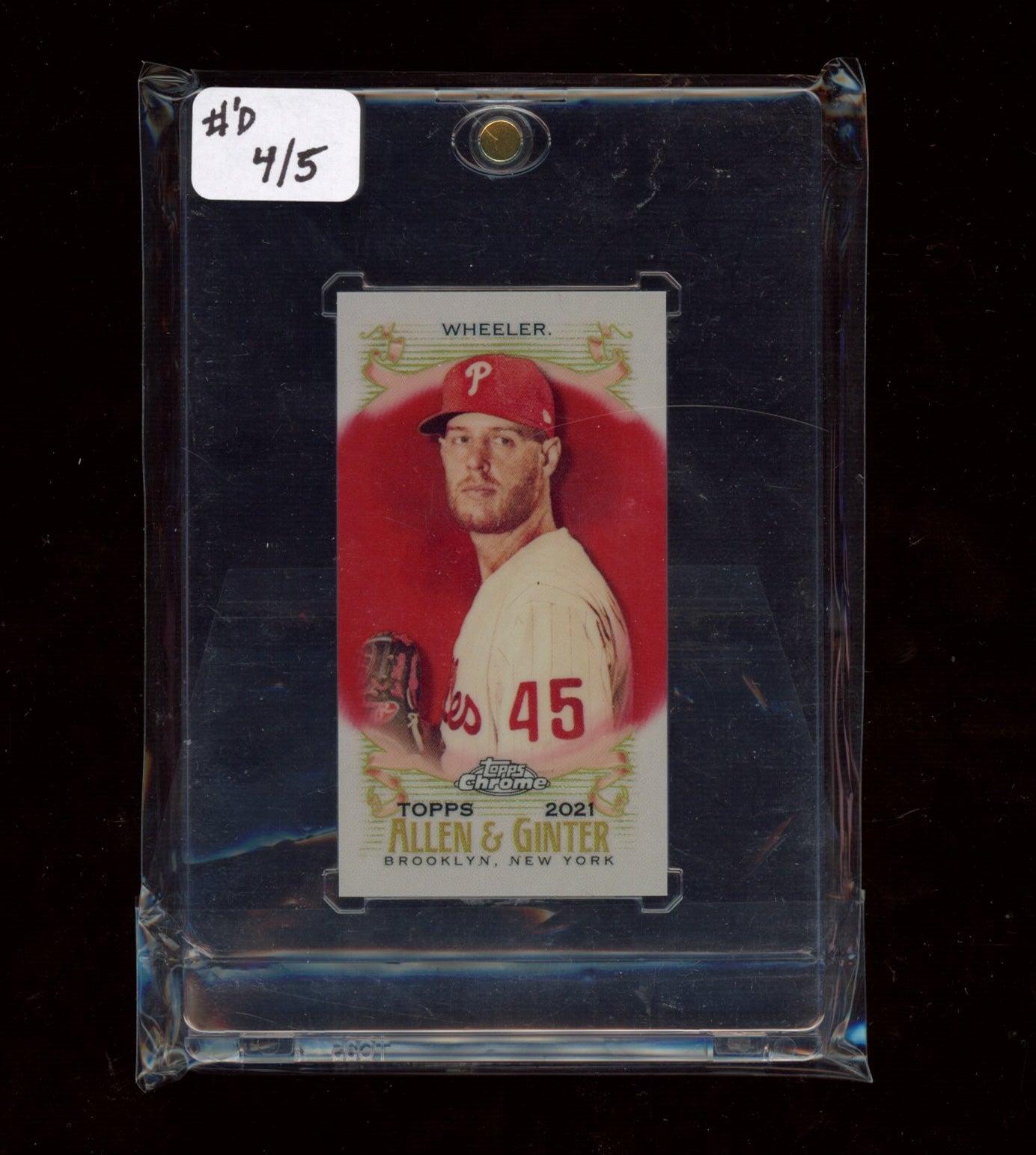2021 Topps Allen & Ginter Chrome #153 Zack Wheeler Mini Red Refractor #/5