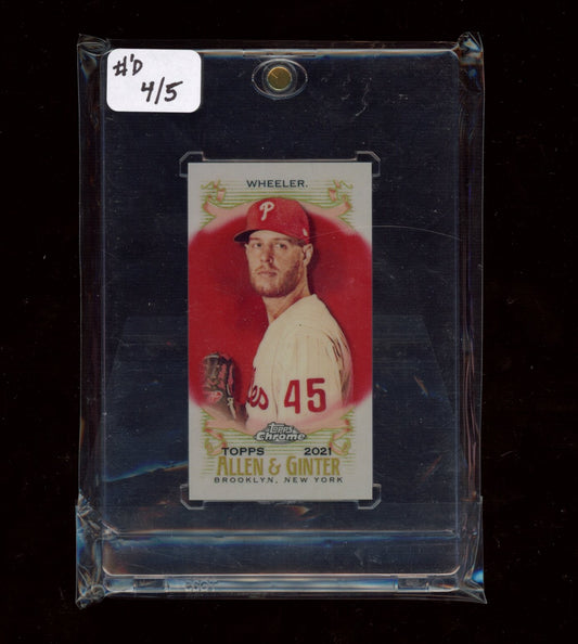 2021 Topps Allen & Ginter Chrome #153 Zack Wheeler Mini Red Refractor #/5