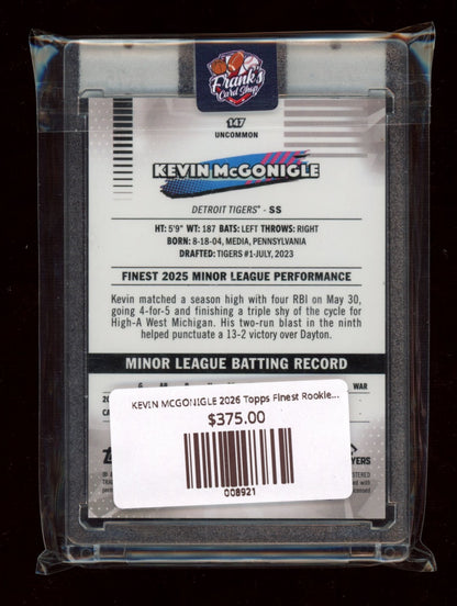2026 Finest #147 Kevin McGonigle Black Geometric Refractors #7/10 JERSEY #