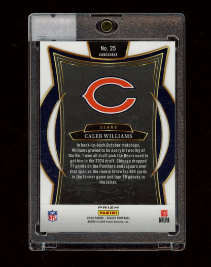 2024 Panini Select #25 Caleb Williams Zebra Prizm Shock