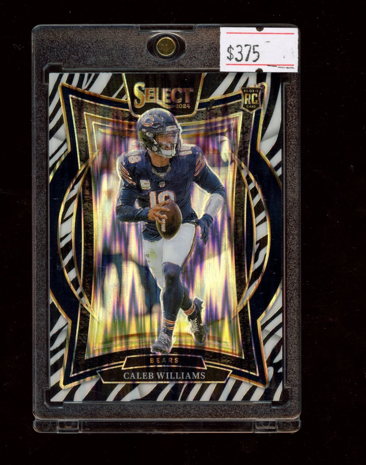 2024 Panini Select #25 Caleb Williams Zebra Prizm Shock