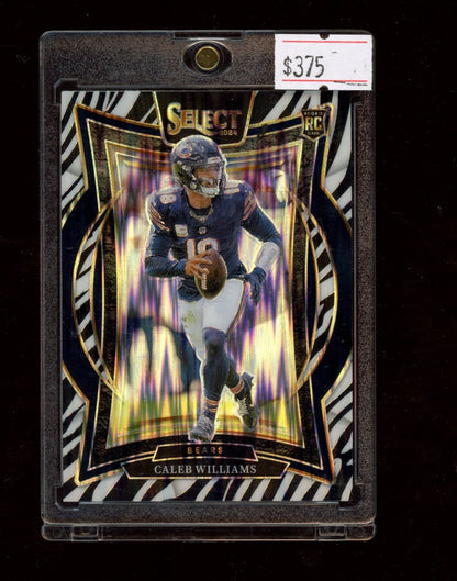 2024 Panini Select #25 Caleb Williams Zebra Prizm Shock