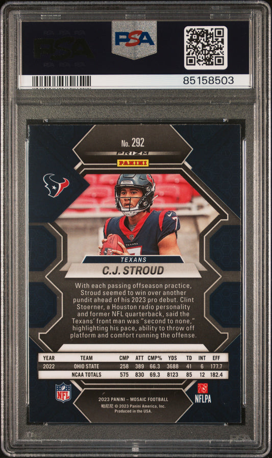 2023 Panini Mosaic #292 Cj Stroud Green PSA 10