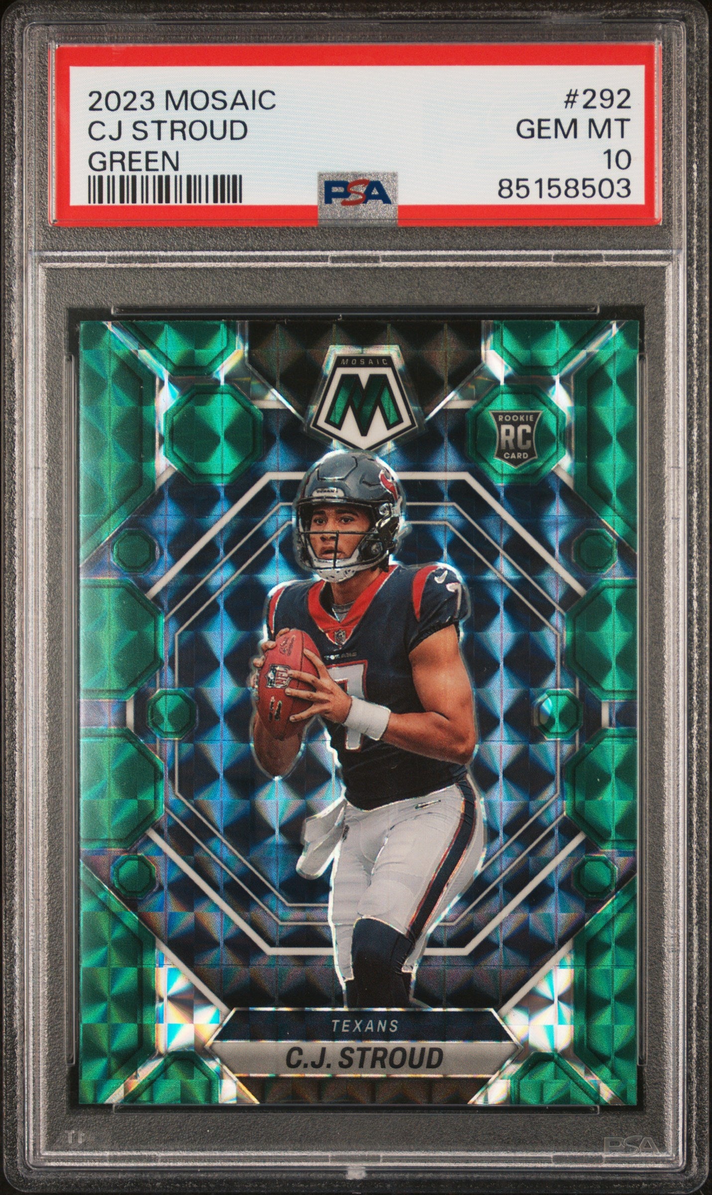 2023 Panini Mosaic #292 Cj Stroud Green PSA 10