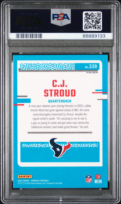 2023 Panini Donruss #339 Cj Stroud Optic Preview-Pink PSA 10
