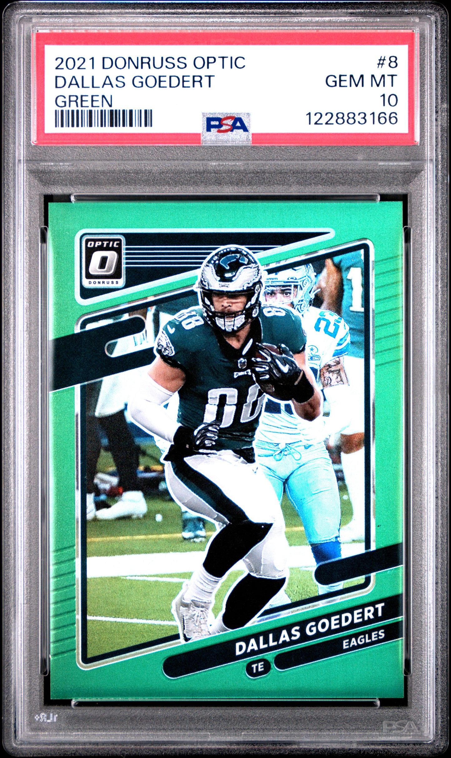 2021 Panini Donruss Optic #8 Dallas Goedert Green PSA 10