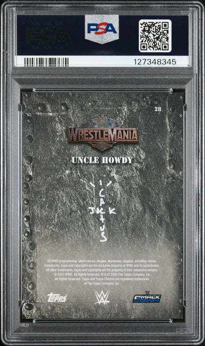 2025 Topps Chrome Cactus Jack X Wrestlemania #28 Uncle Howdy PSA 9
