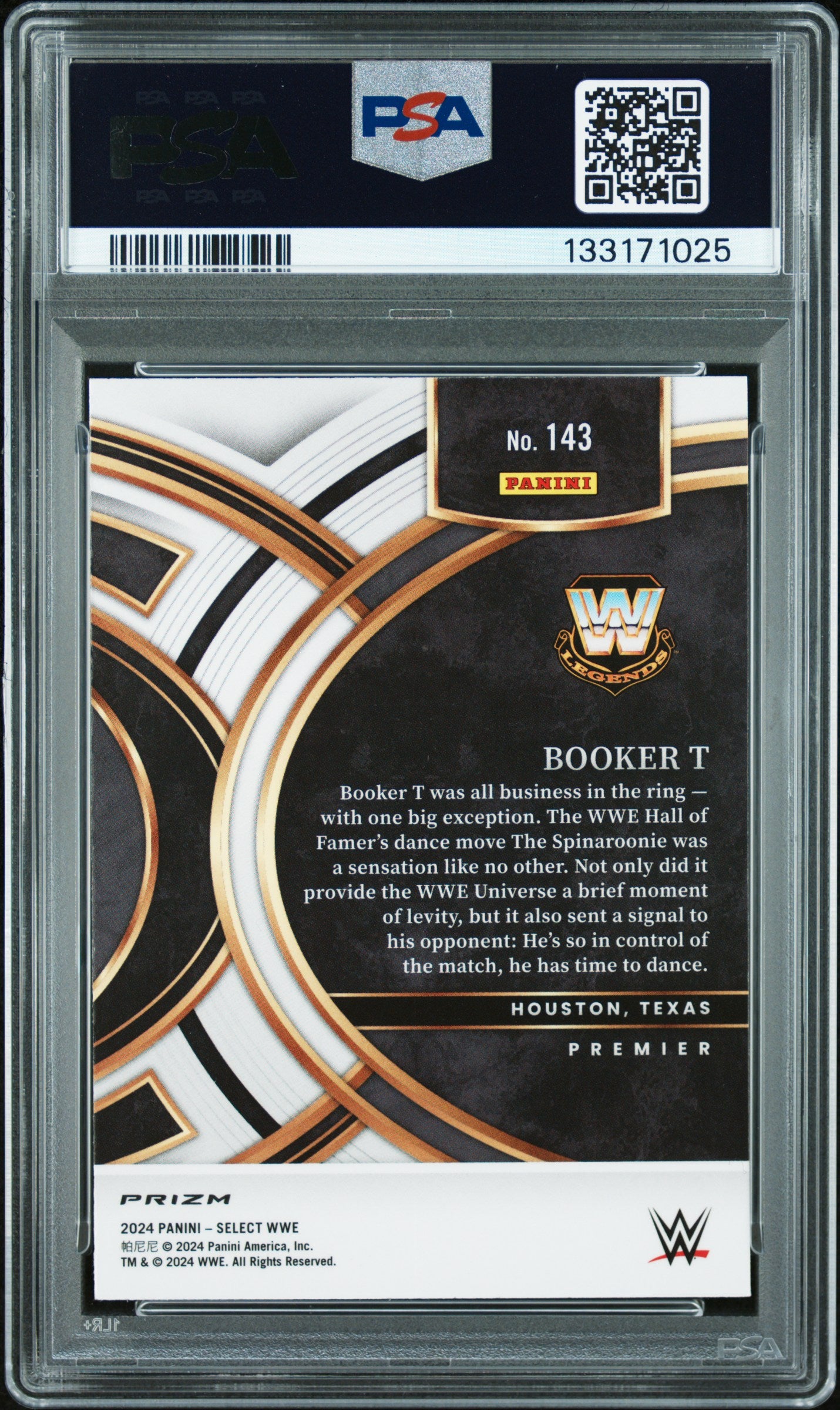 2024 Panini Select Wwe #143 Booker T Zebra PSA 10