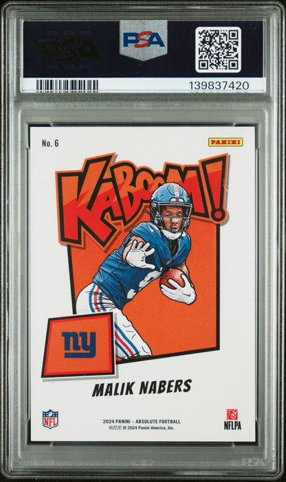 2024 Panini Absolute Kaboom! Horizontal #6 Malik Nabers PSA 9