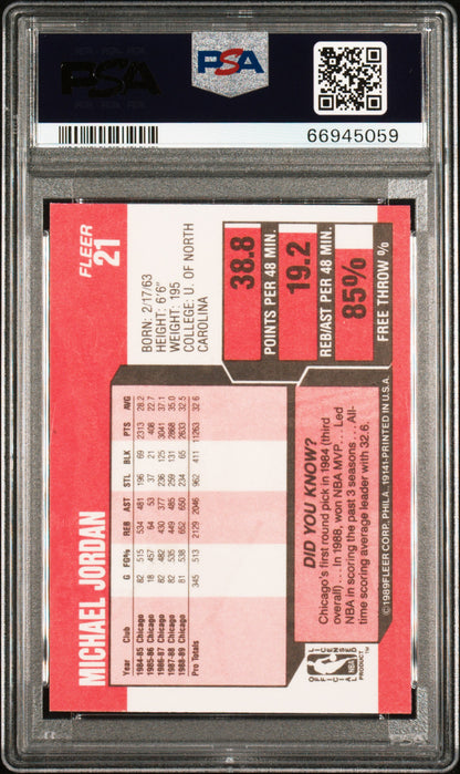 1989 Fleer #21 Michael Jordan PSA 8