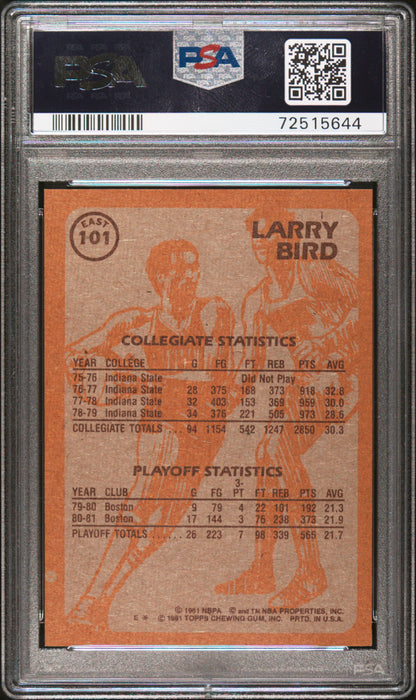 1981 Topps #101 Larry Bird East PSA 7