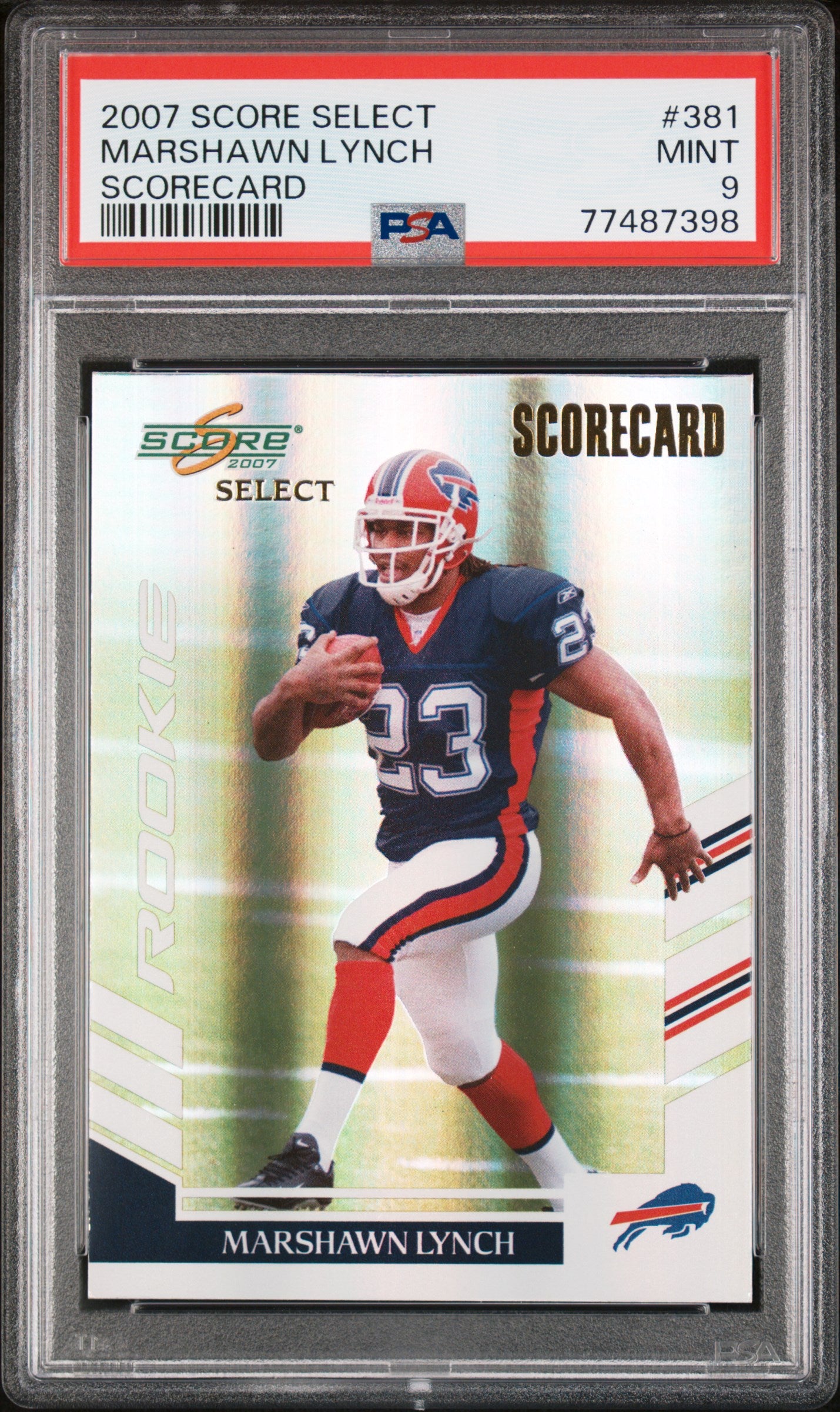 2007 Score Select #381 Marshawn Lynch Scorecard PSA 9