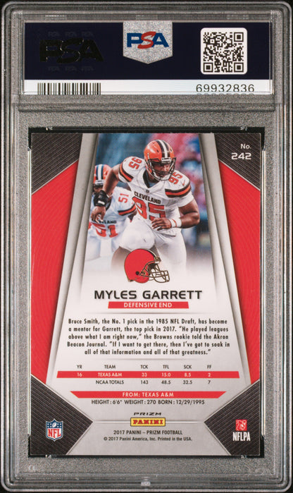 2017 Panini Prizm #242 Myles Garrett Prizm PSA 8