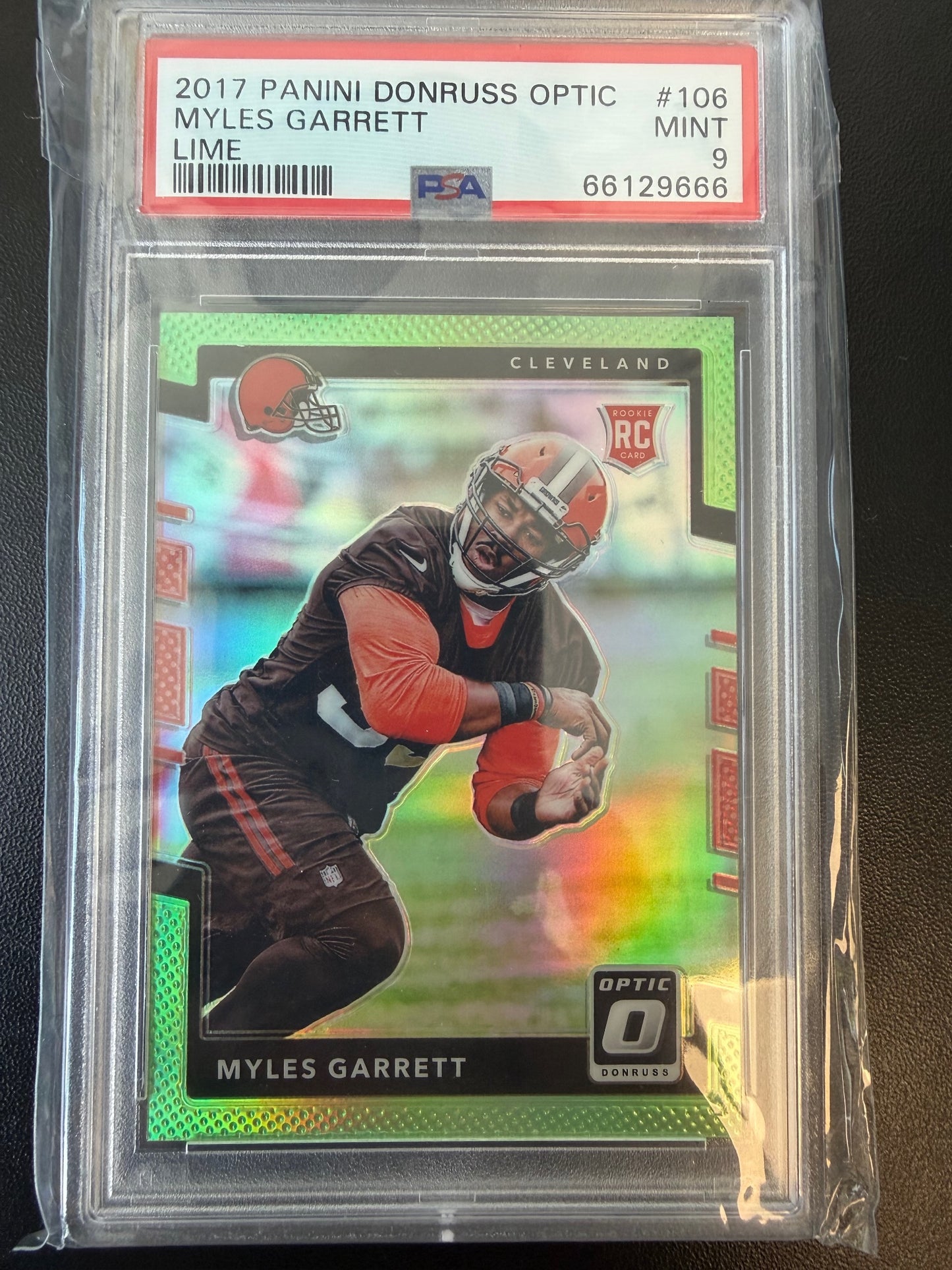 2017 Donruss Optic #106 Myles Garrett Lime