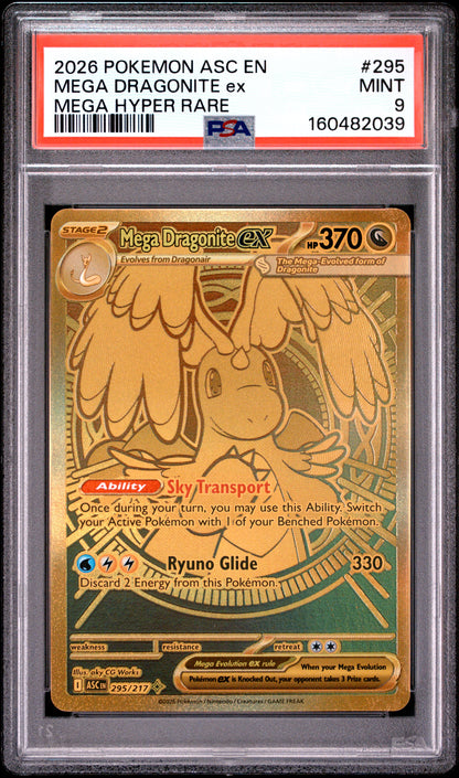 2026 Pokemon Asc En-Ascended Heroes #295 Mega Dragonite Ex Mega Hyper Rare PSA 9