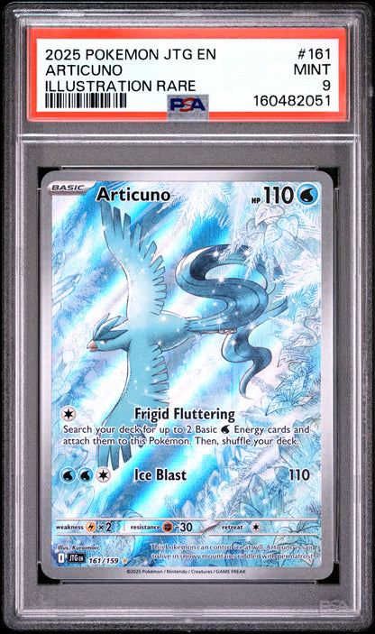 2025 Pokemon Jtg En-Journey Together #161 Articuno Illustration Rare PSA 9