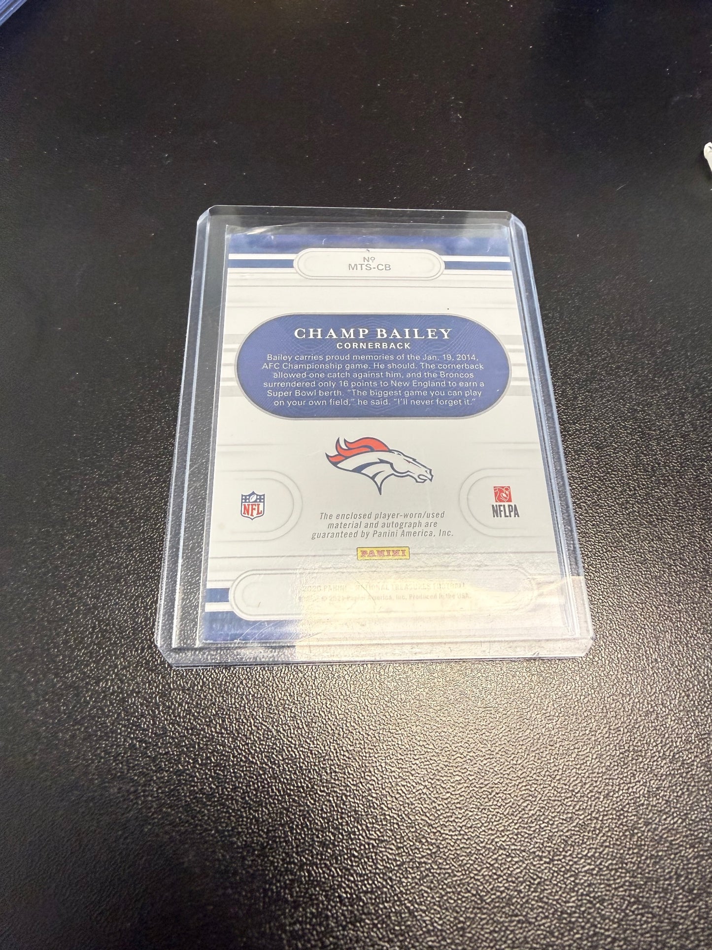 2020 Panini NT #MTS-CB Champ Bailey Material Treasures Signatures #/49