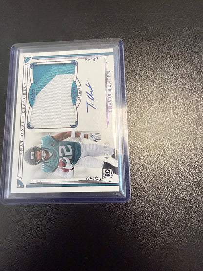 2025 Panini National Treasures #156 Travis Hunter Purple #/49