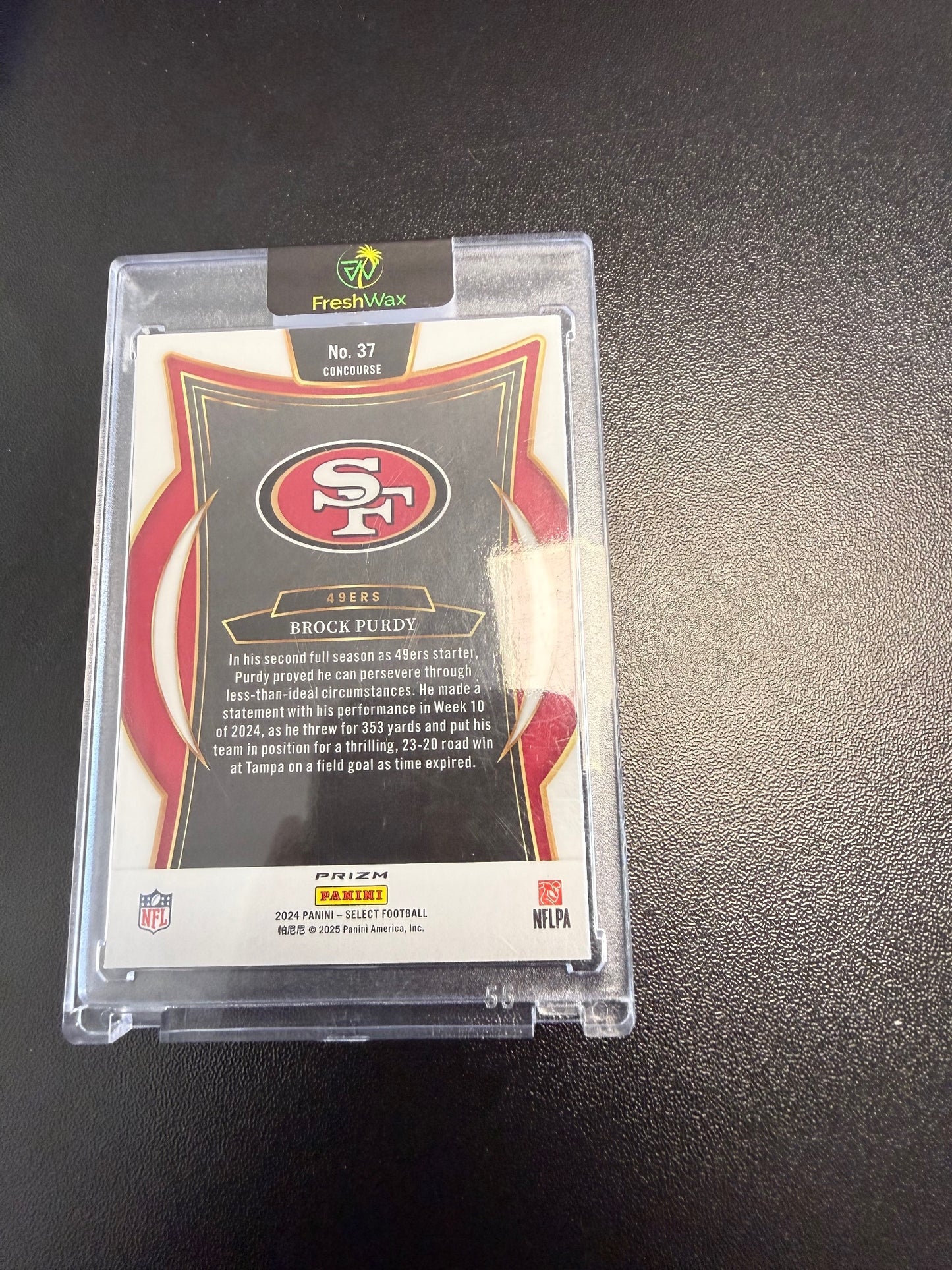 2024 Panini Select #37 Brock Purdy Zebra Prizm Shock