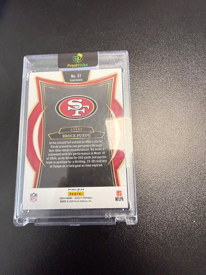 2024 Panini Select #37 Brock Purdy Zebra Prizm Shock