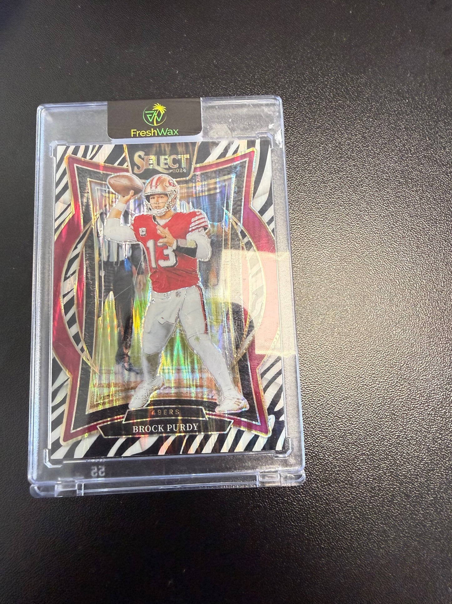 2024 Panini Select #37 Brock Purdy Zebra Prizm Shock