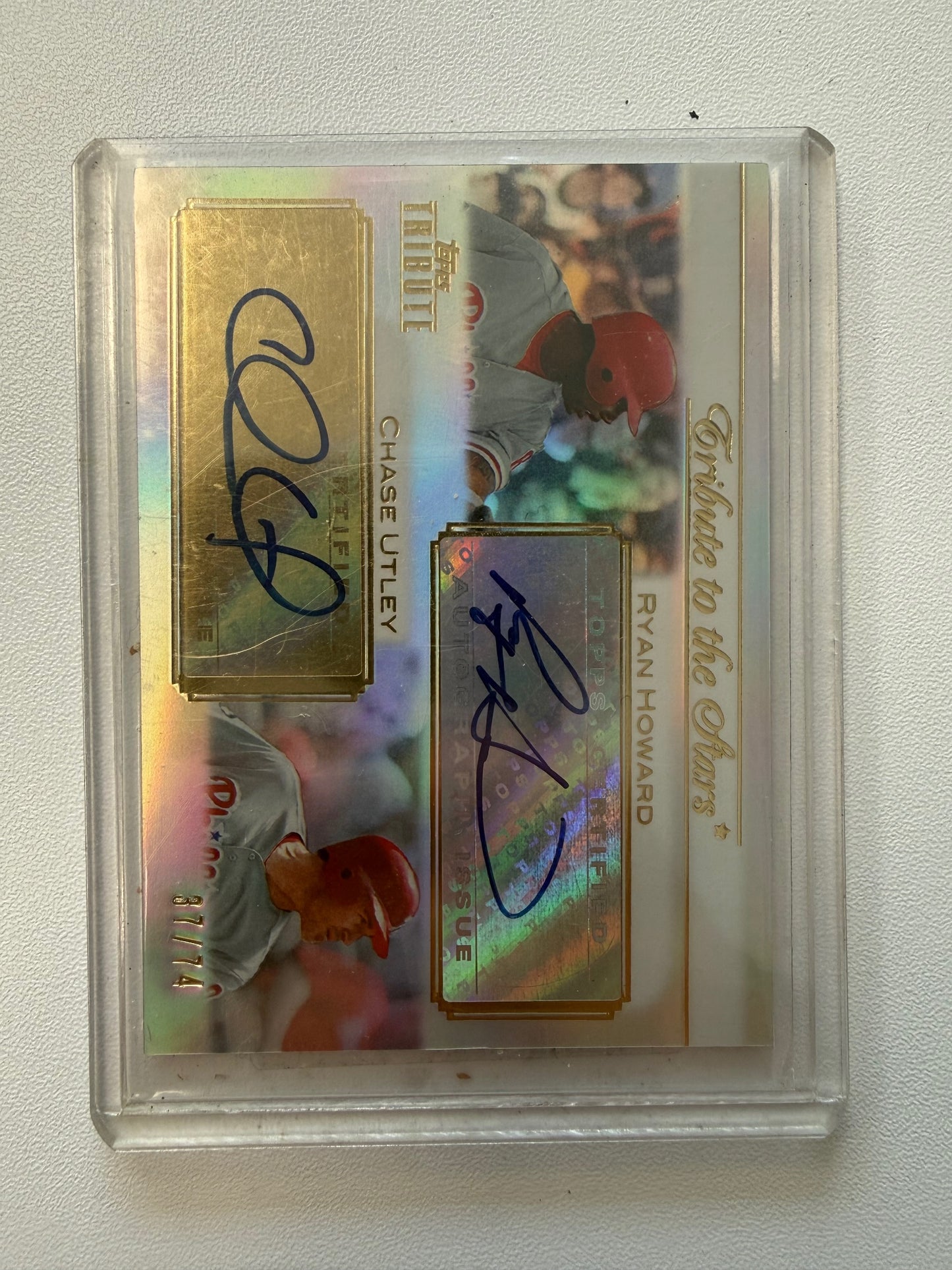 2011 Topps Tribute #TSA-HU Ryan Howard / Chase Utley Dual Auto #/74