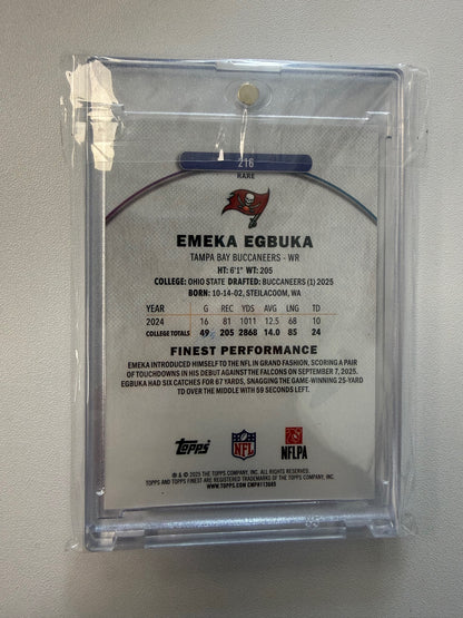 2025 Finest #216 Emeka Egbuka Orange Refractor #/15
