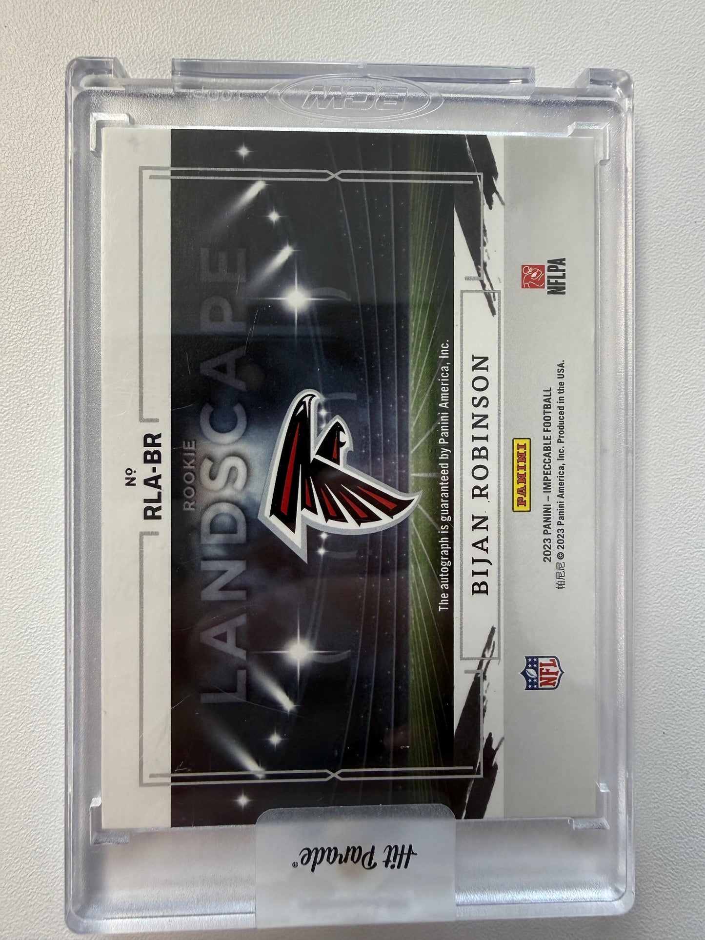 2023 Panini Impeccable #RLA-BR Bijan Robinson Rookie Landscape #/99