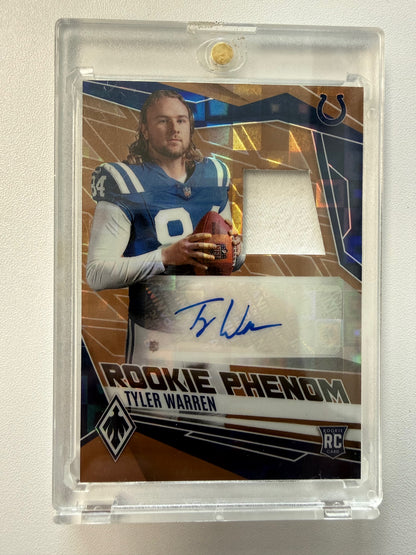 2025 Panini Phoenix #RPJ-TWN Tyler Warren RC Jersey Auto Pandora Prizm #/199