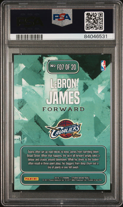 2016 Panini Studio From Downtown #FD7 Lebron James From Downtown PSA 10