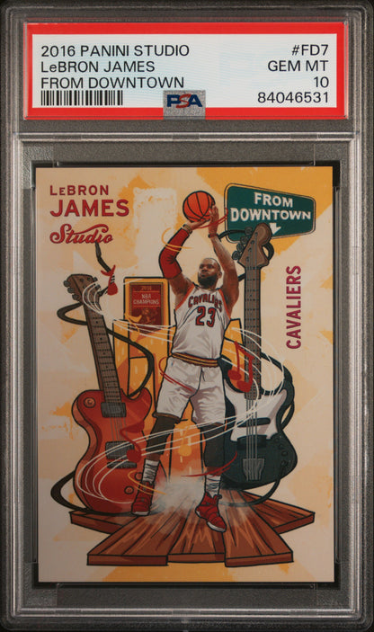 2016 Panini Studio From Downtown #FD7 Lebron James From Downtown PSA 10