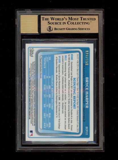 2011 Bowman Chrome Prospect Auto Blue /150 #BCP111B Bryce Harper BGS 9.5