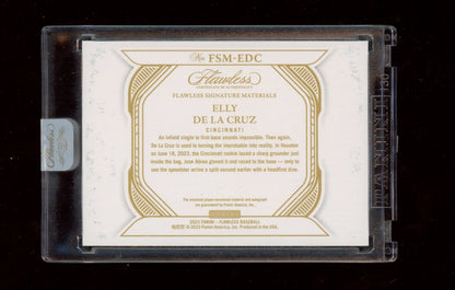 2023 Panini Flawless #FSM-EDC Elly De La Cruz Flawless Signature Materials #/25