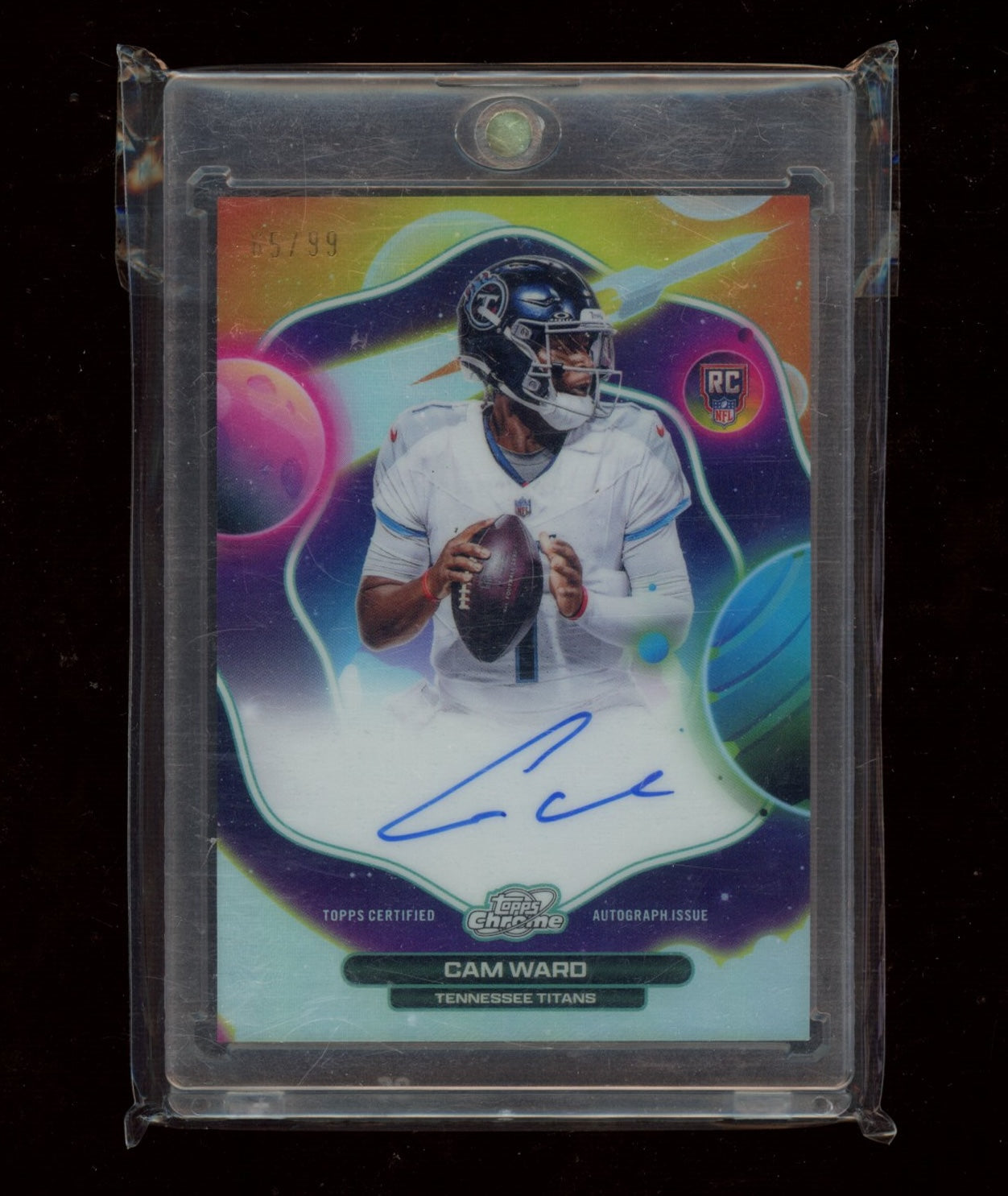 2025 Topps Chrome Cosmic #FFS-CW Cam Ward First Flight Signatures #/99