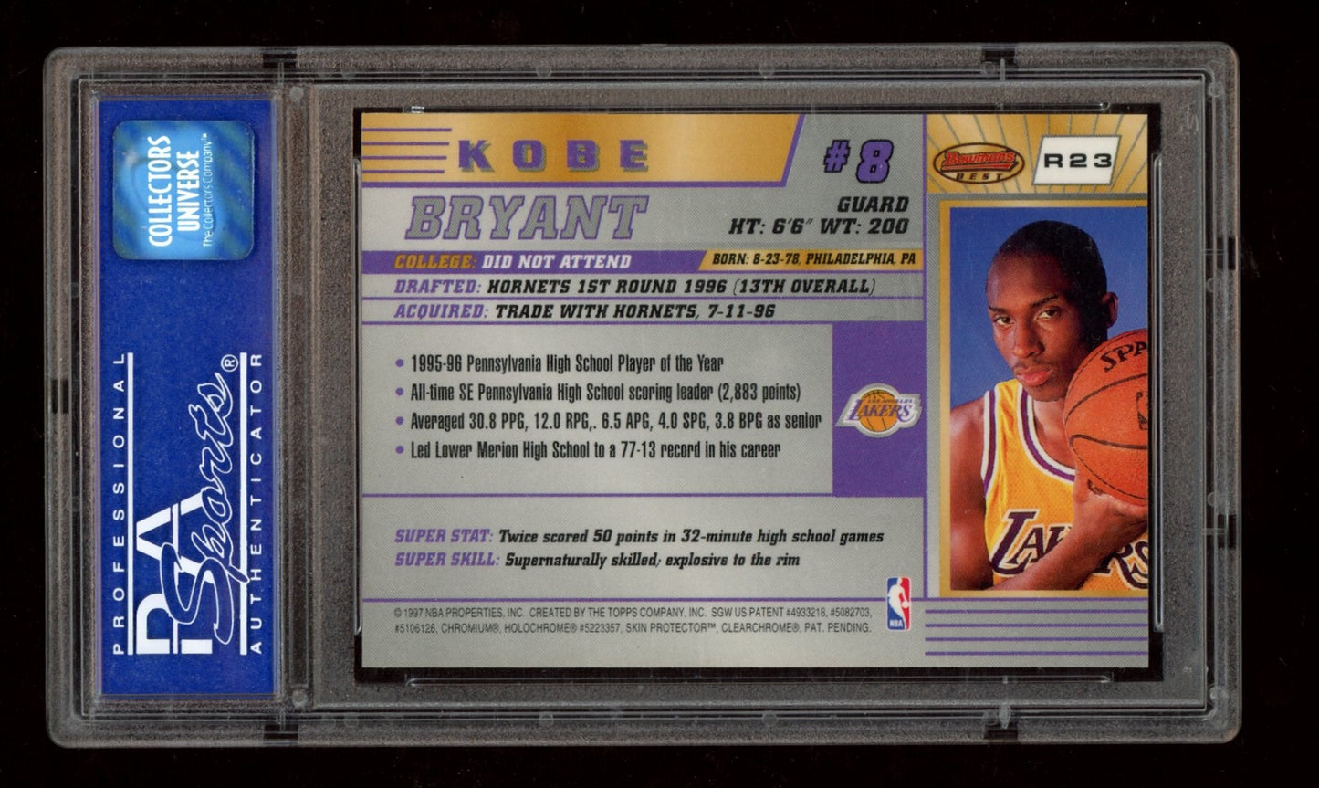 1996 Bowman'S Best Rookie #R23 Kobe Bryant PSA 9