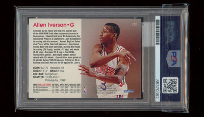 1996 NBA Hoops Rookie PSA Auth Allen Iverson Rookie on Card Auto