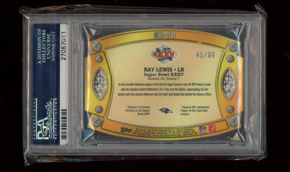 2011 Topps SB legends Die-Cut #SB-30 Ray Lewis PSA 10 POP 1