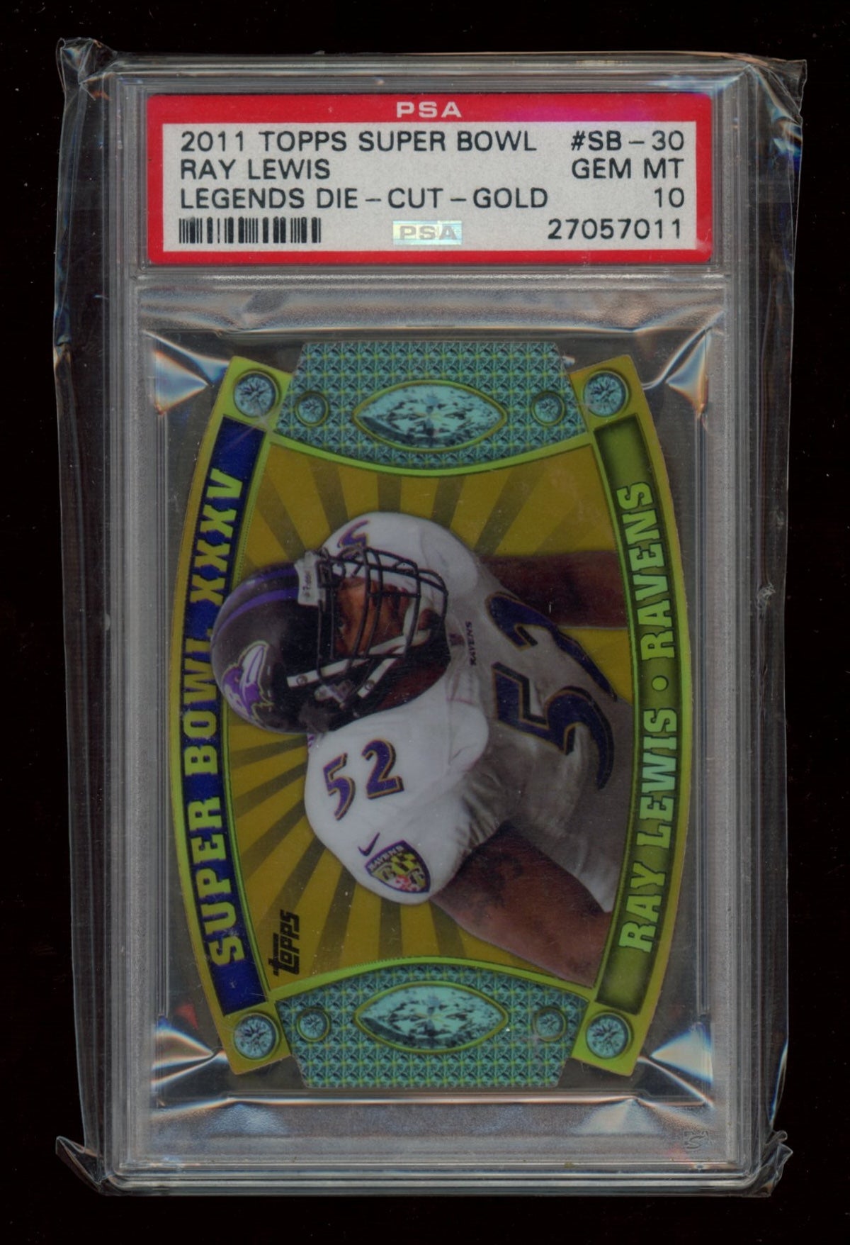 2011 Topps SB legends Die-Cut #SB-30 Ray Lewis PSA 10 POP 1