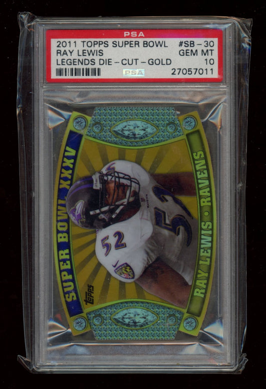 2011 Topps SB legends Die-Cut #SB-30 Ray Lewis PSA 10 POP 1