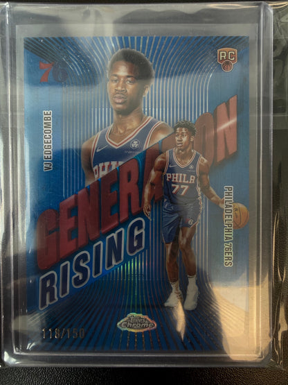 2025-26 Topps Chrome #GR-3 VJ Edgecombe Generation Rising Blue Refractor #/150