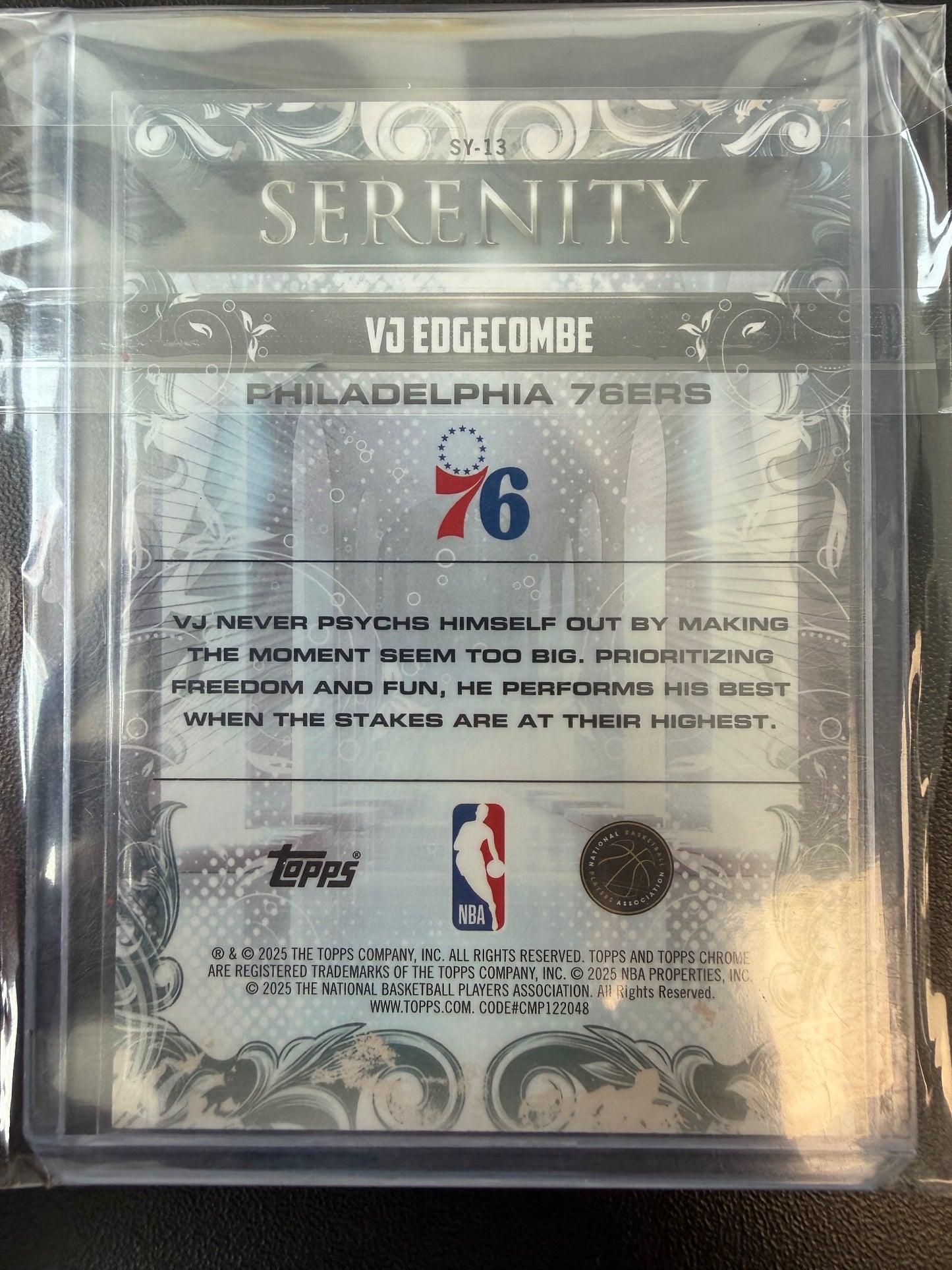 2025-26 Topps Chrome #SY-13 VJ Edgecombe Serenity Blue Refractor #/150