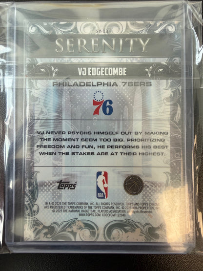 2025-26 Topps Chrome #SY-13 VJ Edgecombe Serenity Blue Refractor #/150