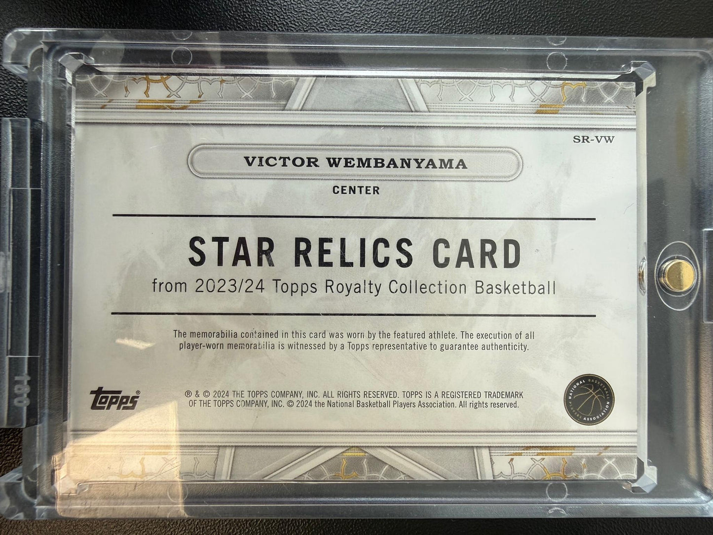 2023-24 Topps Royalty #SR-VW Victor Wembanyama Star Relics /99